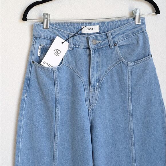 NWT Coosh Blue Denim High-Waisted Straight Cut BIKINI Jeans, size M - Picture 3 of 9